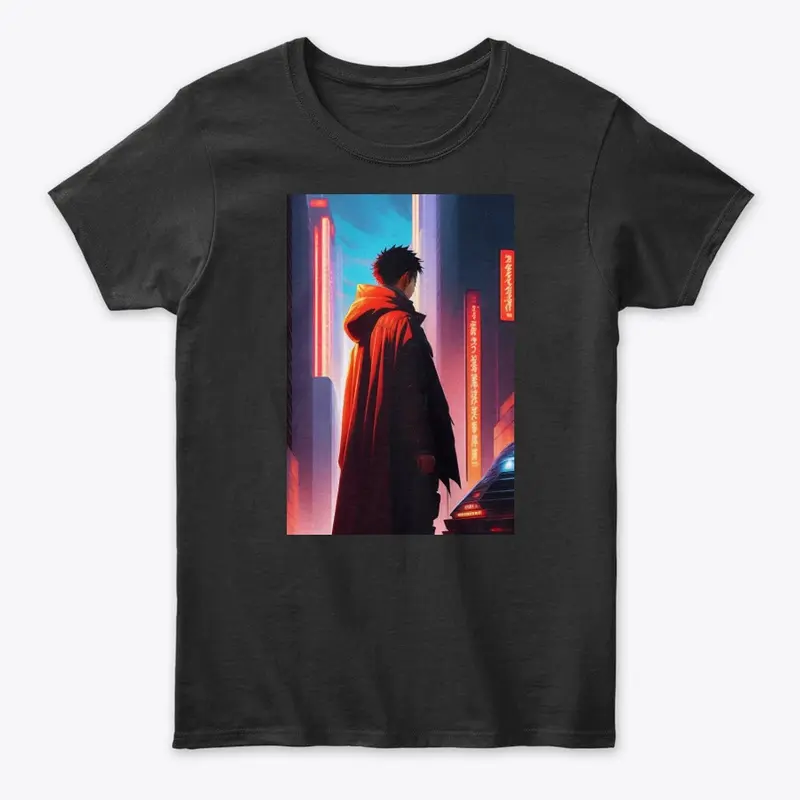 tetsuo observing the ruins t- shirt