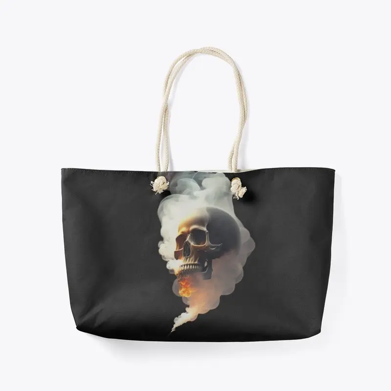 skullwith smoke running out t-shirt